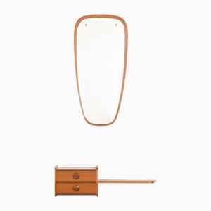 Scandinavian Teak Mirror with Console, 1960s