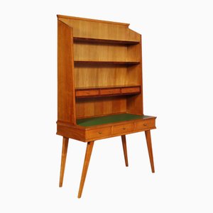 Mid-Century Modern Writing Desk with Bookcase by Fratelli Rizzi for La Permanente Mobili Cantù, Italy, 1950s, Set of 2