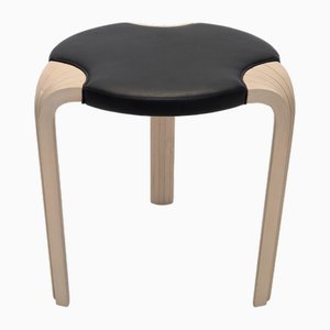 X600 Stool in Birch and Leather by Alvar Aalto for Artek, 1960s