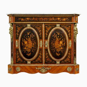 19th Century Louis XVI Ormolu-Mounted Marquetry Side Cabinet, 1880