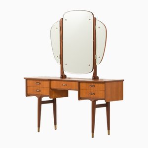Scandinavian Teak Dressing Table with Adjustable Mirrors, 1960s