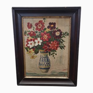 Flower Still Life, Early 1900s, Oil on Canvas, Framed