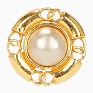 Boucles d'Oreilles Clip-on Baroque avec Perles Imitation Ivoire de Chanel, 1980s, Set de 2