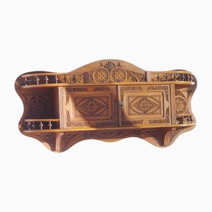 Suspension Murale Art Nouveau Antique en Bois