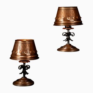 Lampe de Bureau en Cuivre en Fonte, 1960s, Set de 2