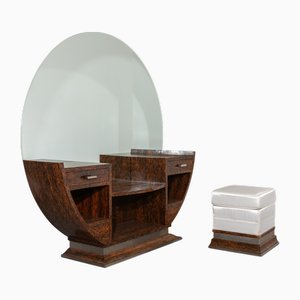 Dressing Table and Ottoman, 1940s, Set of 2