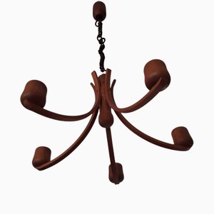 Teak Chandelier with Five-Arms by Domus, 1970s