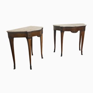 Tables de Chevet dans le style de Paolo Buffa, 1940s, Set de 2