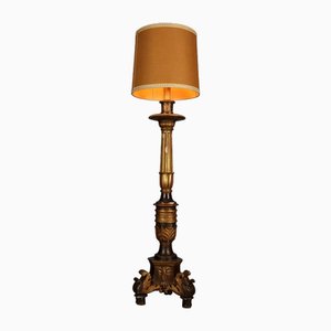 Lacquered and Gilded Wooden Torch Holder