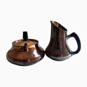 Sugar Bowl & Milk Jug in Silver-Plated by Hans Bunde for Cohr, Denmark, Set of 2