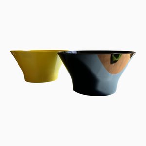 Scodelle gialle e nere di Henning Koppel per Orskov Design, set di 2