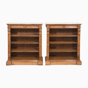 Offene Bücherregale aus Nussholz, 19. Jh., 2er Set