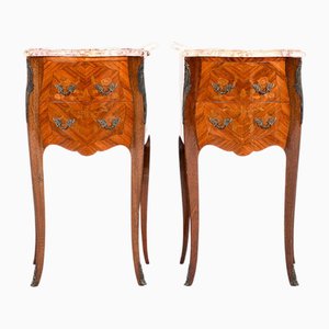 Tables de Chevet Louis XV en Marqueterie, Set de 2
