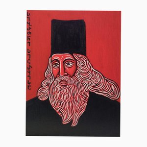 Dimitri Turava, Portrait of Sulkhan-Saba Orbelian, 2023, Acrylic on Canvas