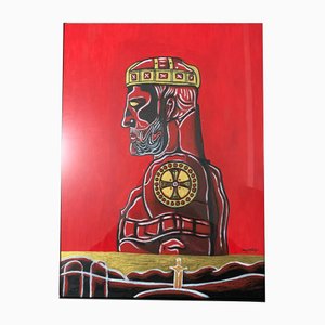Dimitri Turava, Porträt von David IV. dem Baumeister, 2023, Acryl auf Leinwand