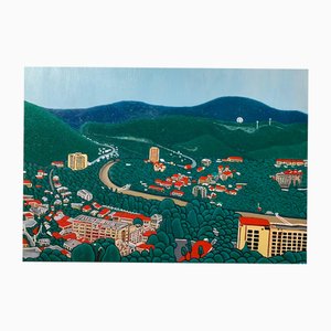 Dimitri Turava, Landschaft von Bordschomi, 2025, Öl auf Leinwand