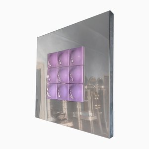 Mid-Century Modern Inspired Mirror Sculpture Glass and Steel by Amanda Malm, 2025