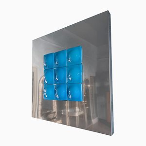 Modern inspirierte Mid-Century Spiegelskulptur aus Glas & Stahl von Amanda Malm, 2025