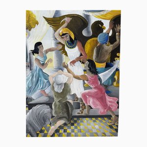Artiste britannique, Mort de Cléopâtre, Milieu du 20e siècle, Aquarelle, Encadrée