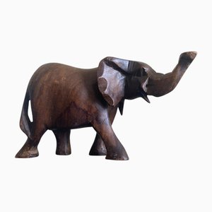 Late 20th Century Carved Wooden Elephant, Italy