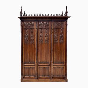 19th Century Gothic Walnut Wardrobe