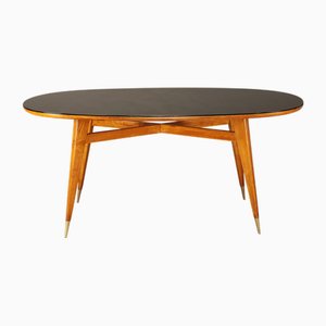 Mesa ovalada de vidrio negro Design 50