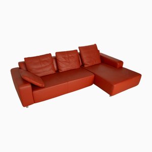 Orangefarbenes Ecksofa aus Leder von Willi Schillig