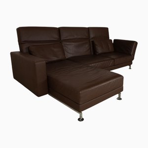 Braunes Moule Ecksofa aus Leder von Brühl