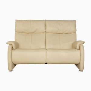 Divano 4879 a due posti in pelle color crema di Himolla