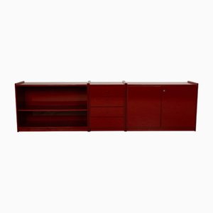 Credenza Olinto in legno rossa di B&b Italia / C&b Italia, set di 3