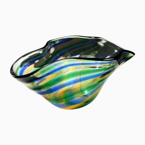 Centrotavola in vetro di Murano blu
