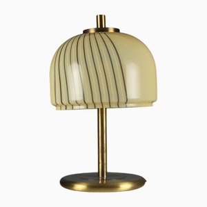 Tischlampe aus Glas & Messing, 1970