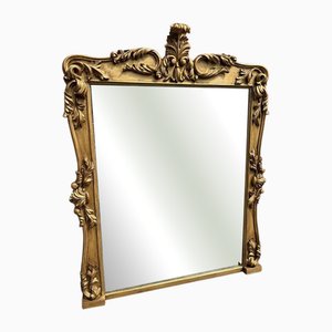 Large Antique English 19th Century Gilt Overmantle Mirror