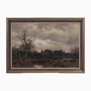 Heinrich Deiters, Münsterländische Herbstlandschaft, 1880er, Öl auf Leinwand