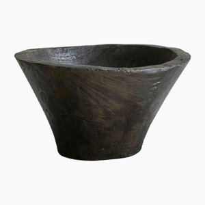 Large Antique 19th Century Wabi Sabi Bowl in Wood, 1890s