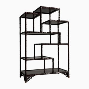 Faux Bamboo Shelf in Burgundy