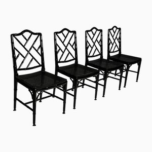 Stühle aus Bambus in Schwarz, 4er Set