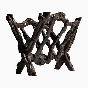 Rustic Magazine Rack in Terracotta Color