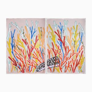 Romina Milano, Hidden Shell Diptych, 2025, Mixed Media on Paper