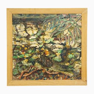 Alexander Michael, A Pond with Water Lilies, 1972, Oil Painting