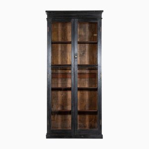 19th Century English Oak Glazed Bookcase Cabinet, 1890