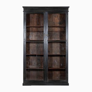 19th Century English Oak Glazed Bookcase Cabinet, 1890