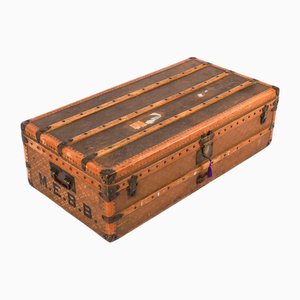 Antique 20th Century Aux Etats Unis of Paris Steamer Trunk Luggage, 1920s