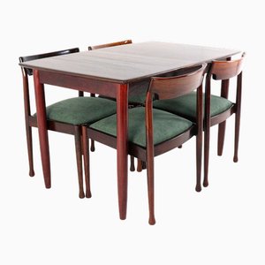 Stühle und Esstisch aus Palisander, 1970er, 5er Set