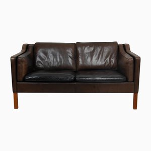 2 Seater Sofa in Patinated Leather from Børge Mogensen
