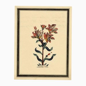Indian Company School, Pietra Dura Precious Stone Ornament, Cenotaph of Shah Jahan, Taj Mahal, Agra, 19th Century, Watercolour