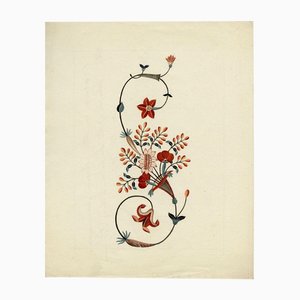 Indian Company School, Pietra Dura Ornament, Cenotaph of Shah Jahan, Taj Mahal, Agra, 19th Century, Watercolour
