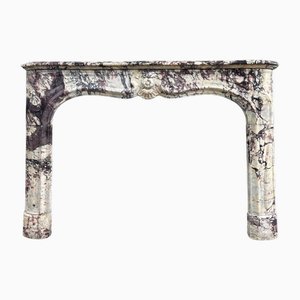 18th Century Rococo French Fireplace in Superior Breche Violette Marble, 1780