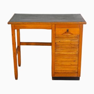 Vintage Compact Desk with Tambour Door and Internal Drawers
