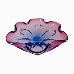Vintage Sommerso Glass Bowl in Red - Purple by Josef Hospodka for Chřibská, 1950s